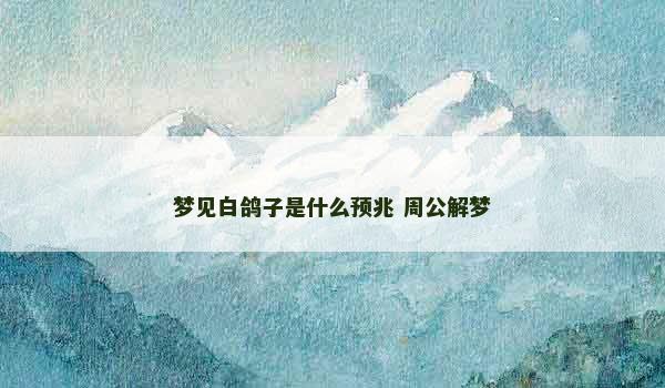 梦见白鸽子是什么预兆 周公解梦