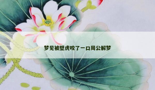 梦见被壁虎咬了一口周公解梦