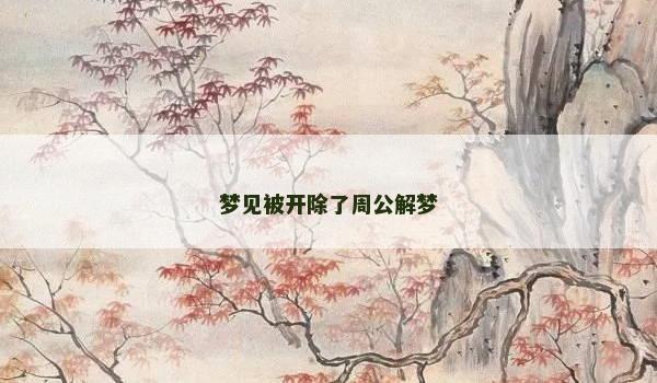 梦见被开除了周公解梦