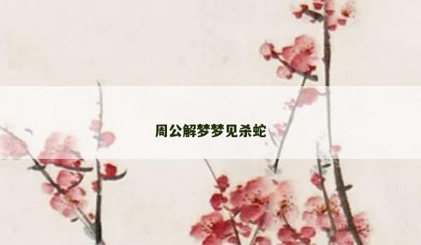 周公解梦梦见杀蛇