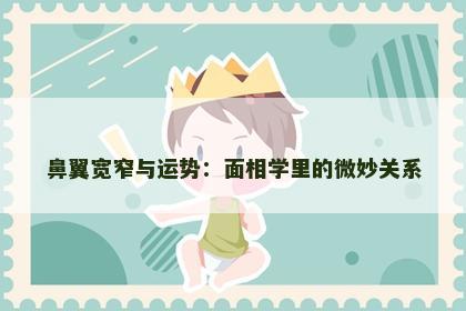鼻翼宽窄与运势：面相学里的微妙关系