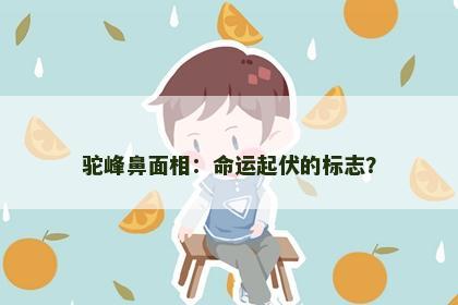 驼峰鼻面相：命运起伏的标志？