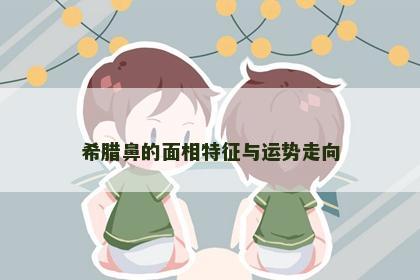 希腊鼻的面相特征与运势走向